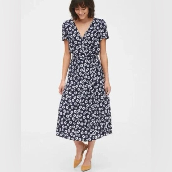 Gap Floral Wrap Dress - Picture 1 of 8